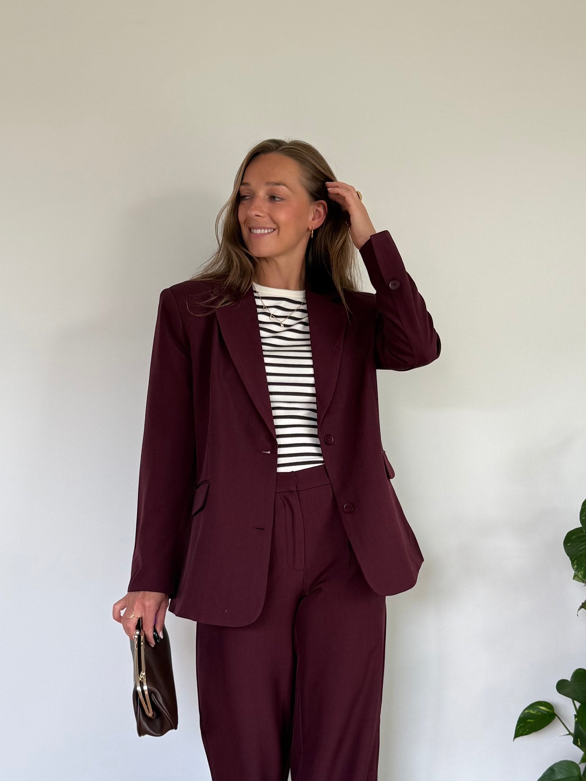 Ichi Fava blazer bordeaux