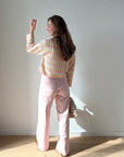 Only Asa knit gehaakt geel-roze