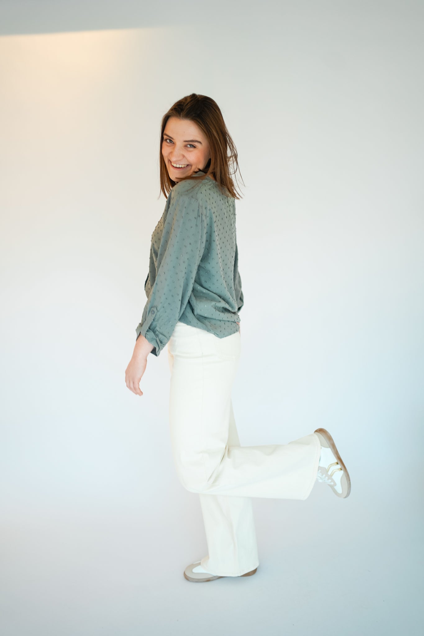 JDY Diana Dobby Shirt Khaki