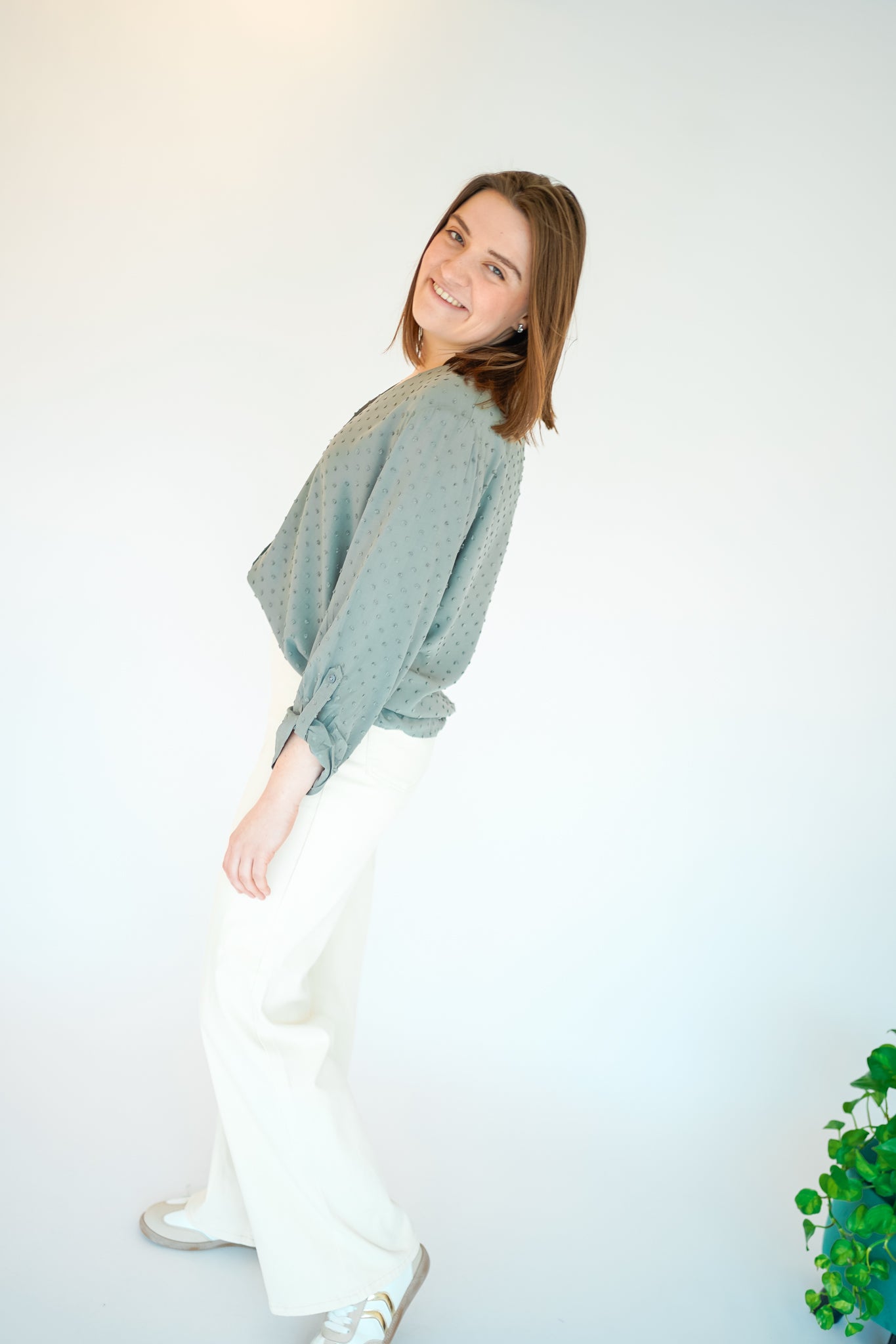 JDY Diana Dobby Shirt Khaki
