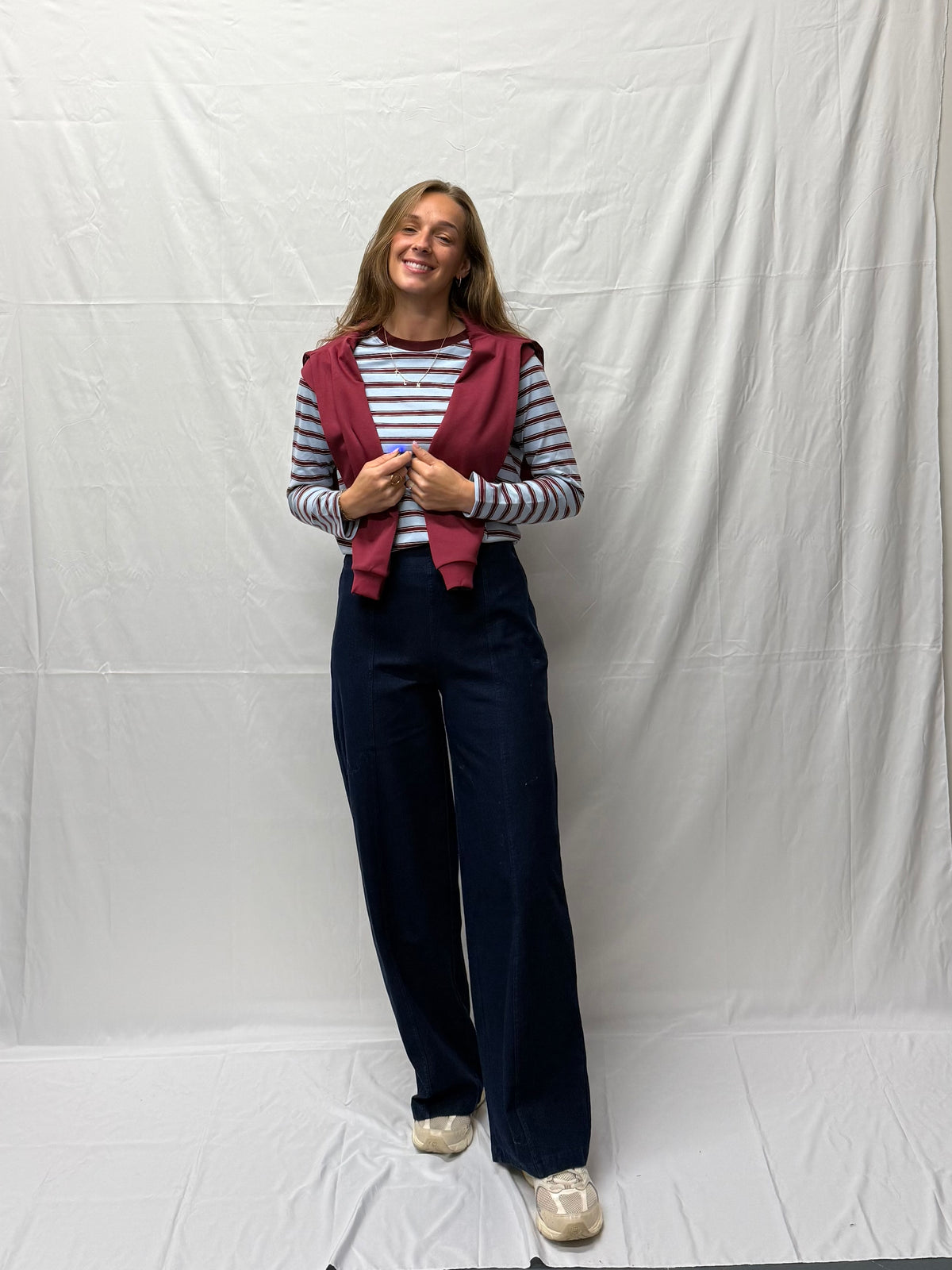 JDY Pisa longsleeve Blue/ Bordeaux