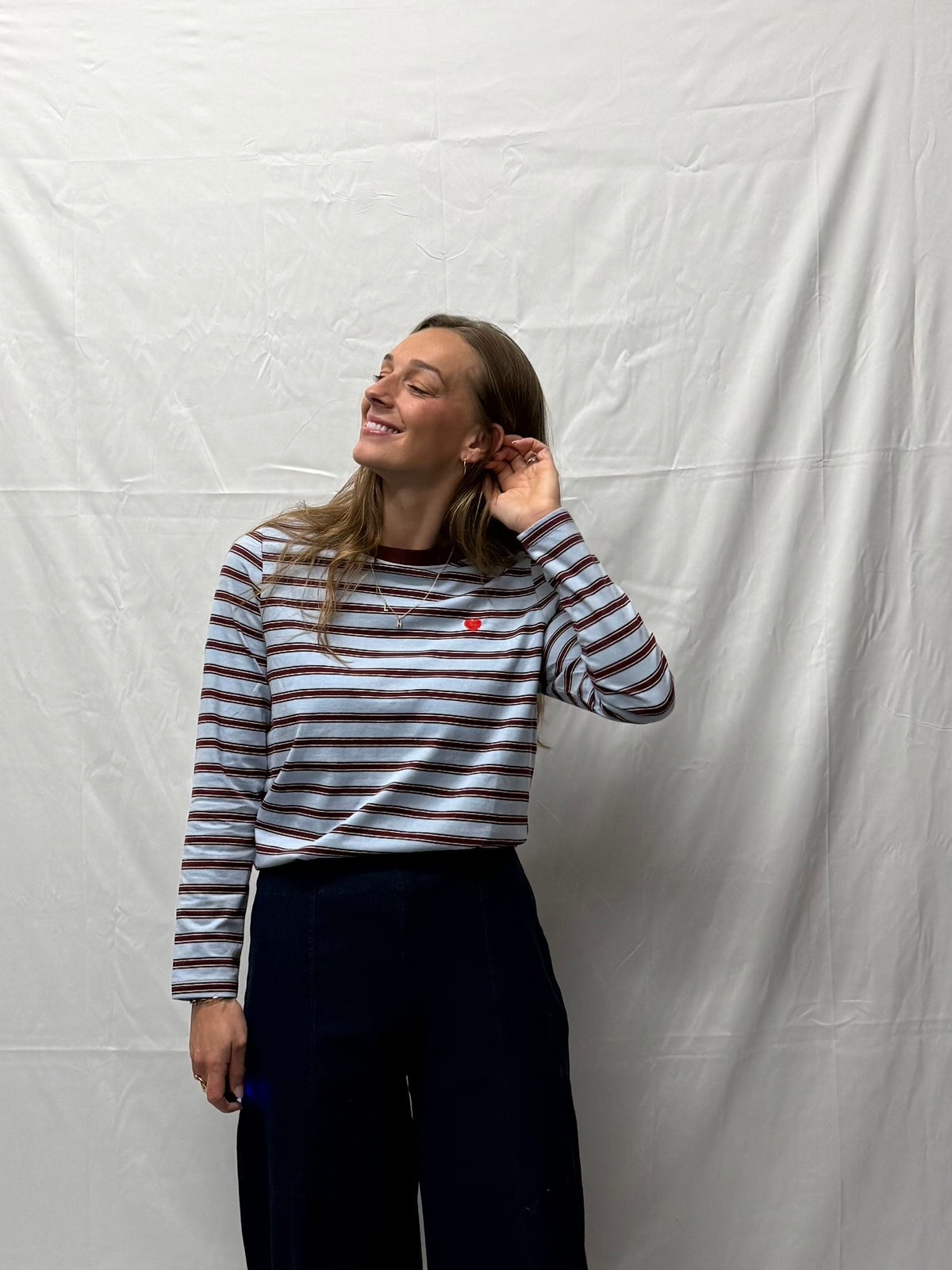 JDY Pisa longsleeve Blue/ Bordeaux