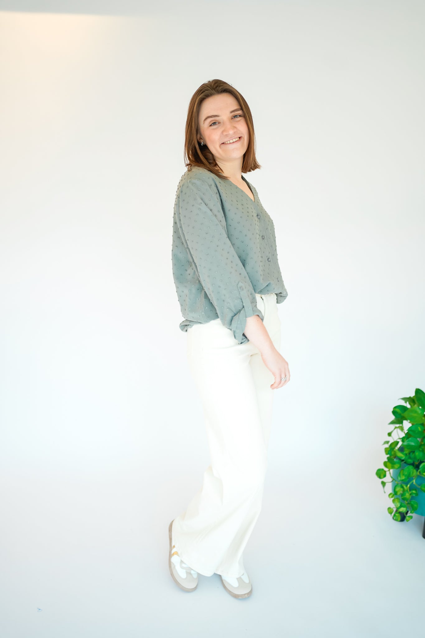 JDY Diana Dobby Shirt Khaki