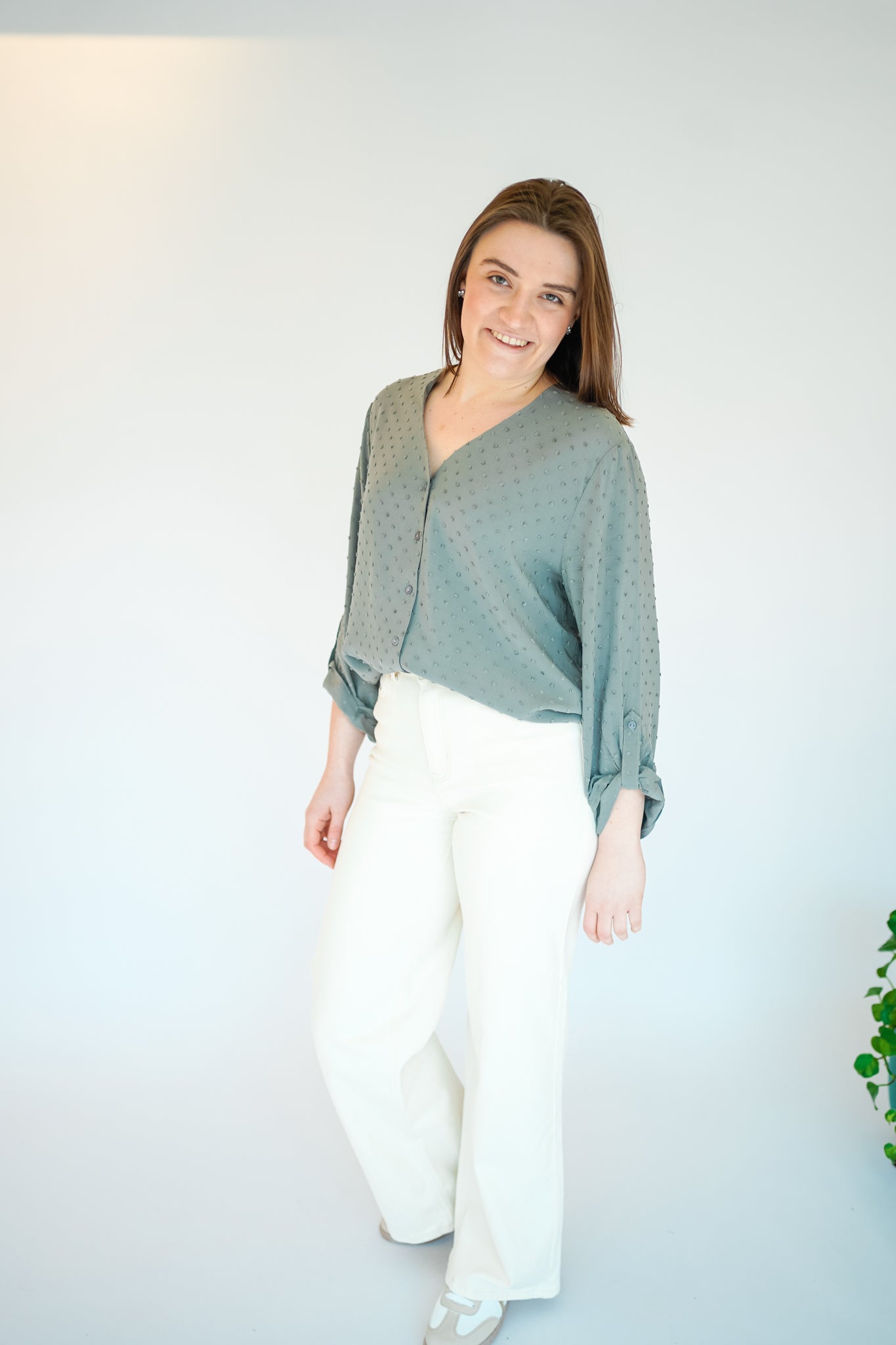 JDY Diana Dobby Shirt Khaki