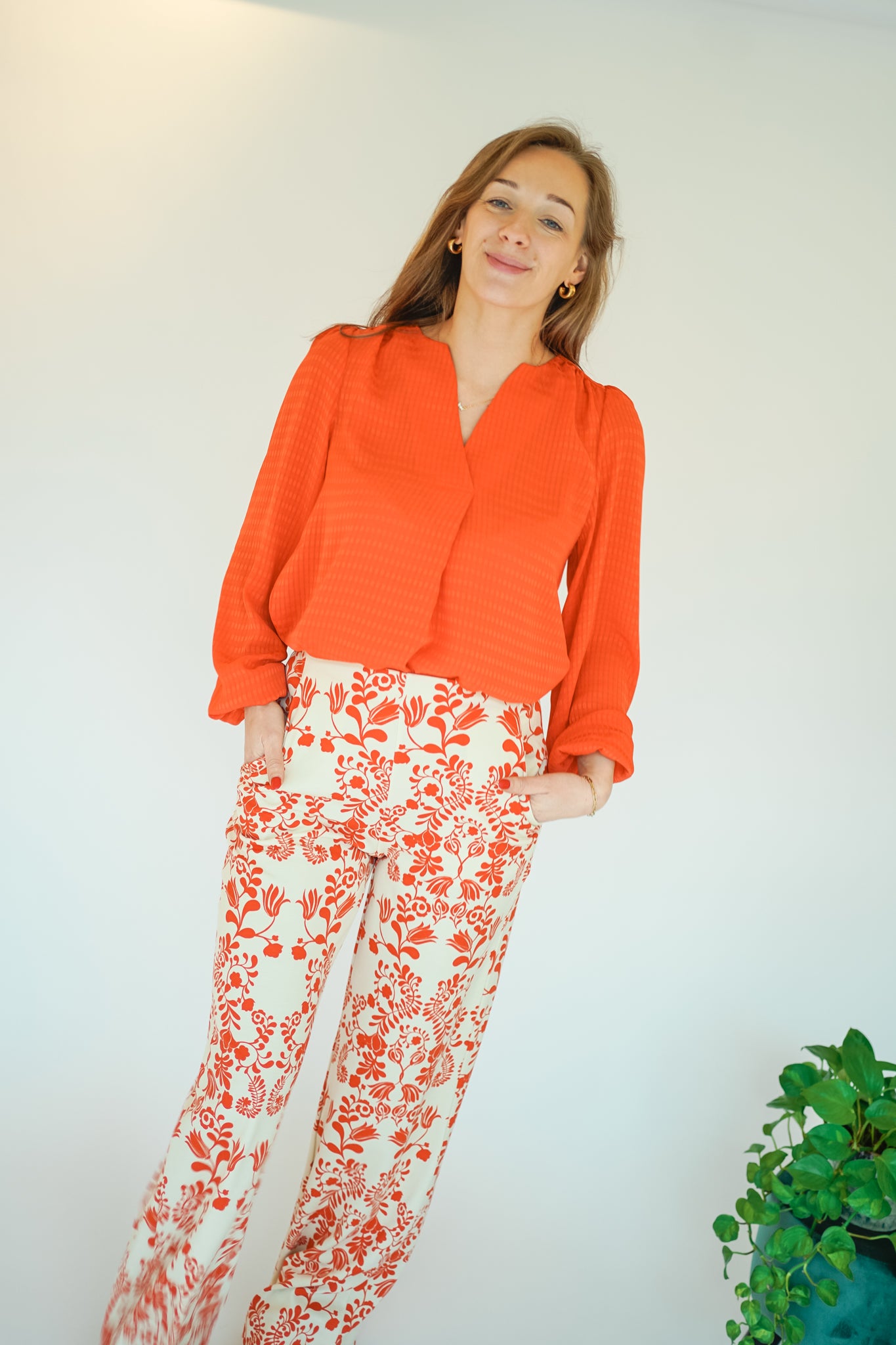 Ichi Kate pants orange