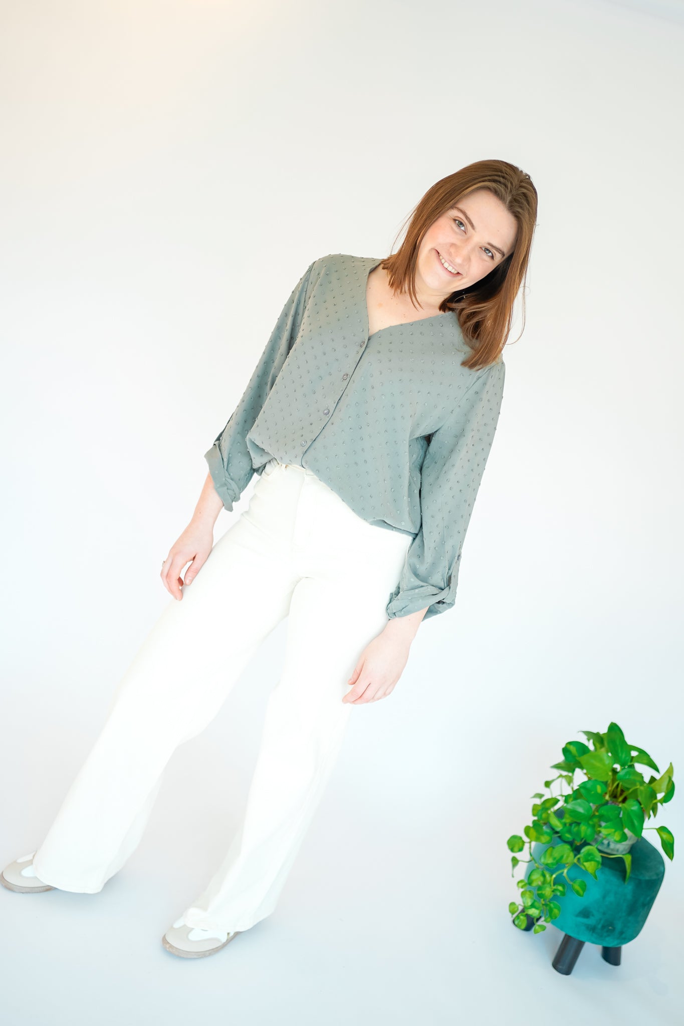 JDY Diana Dobby Shirt Khaki